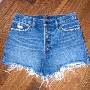 Abercrombie and Fitch Annie high rise denim shorts